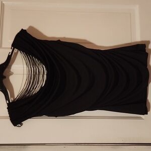 BCX Black Draped Women's Blouse